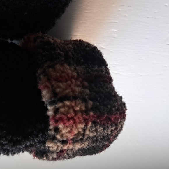 Sandro Sport Black Sherpa Fleece & Plaid Button Up Teddy Jacket SZ S - Picture 5 of 13